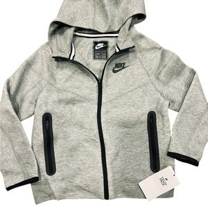 Nike Tech Fleece Full Zip Hoodie Jacket Boys Girls Kids Gray Size 6